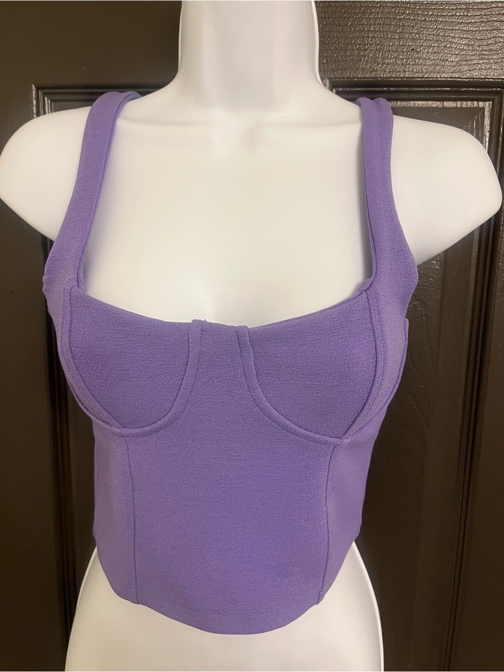Zara Purple Structured Bustier Crop Top